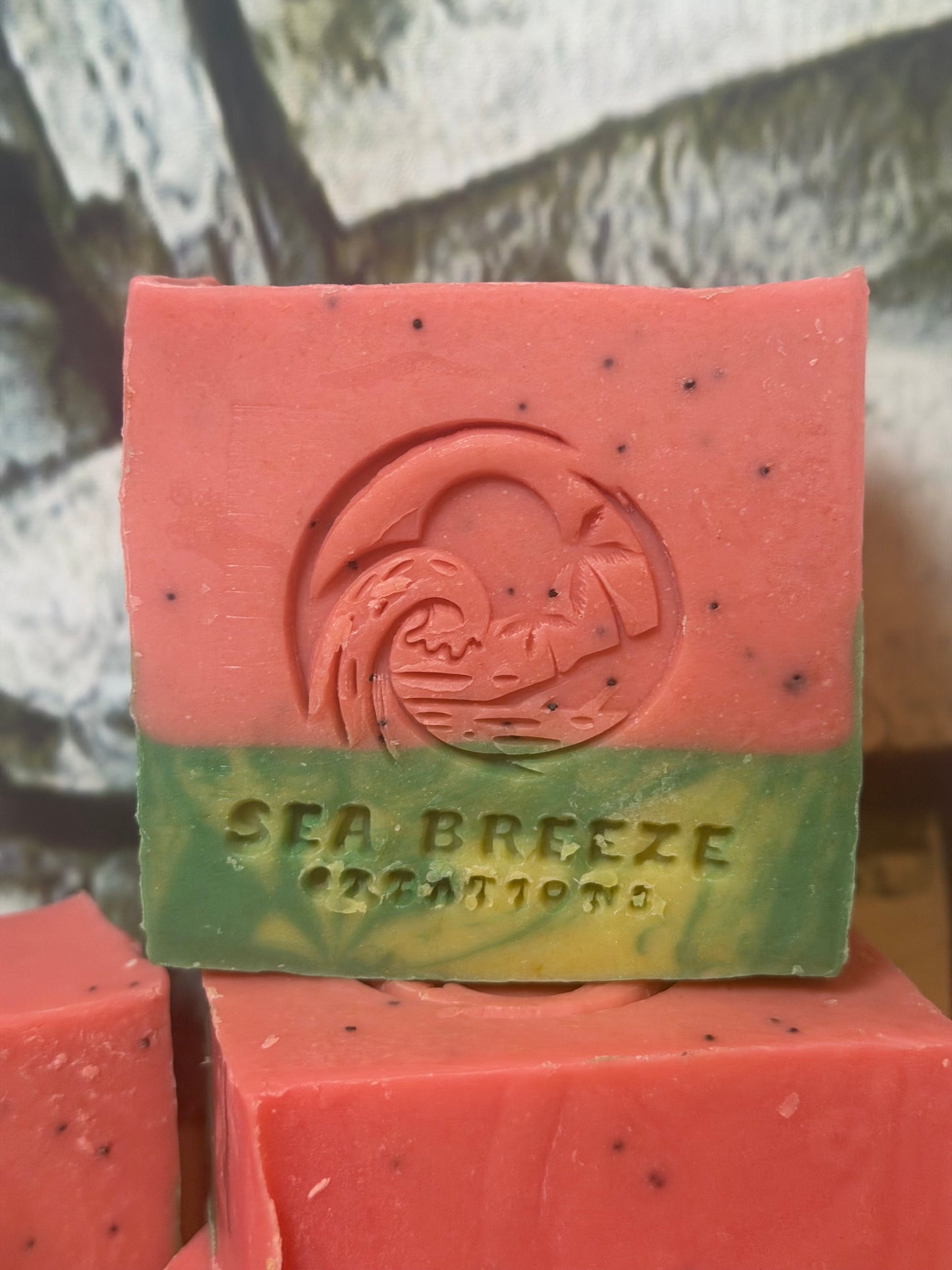 Watermelon Surprise – Artisan Tallow Soap -Made with real Goats Milk, Grass Fed Tallow soap