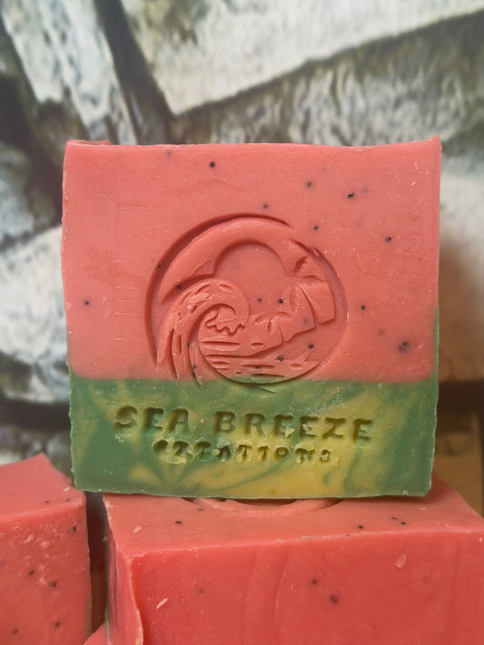 Watermelon Surprise – Artisan Tallow Soap -Made with real Goats Milk, Grass Fed Tallow soap