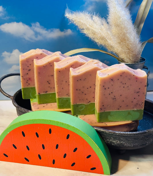 Watermelon Surprise – Artisan Tallow Soap -Made with real Goats Milk, Grass Fed Tallow soap