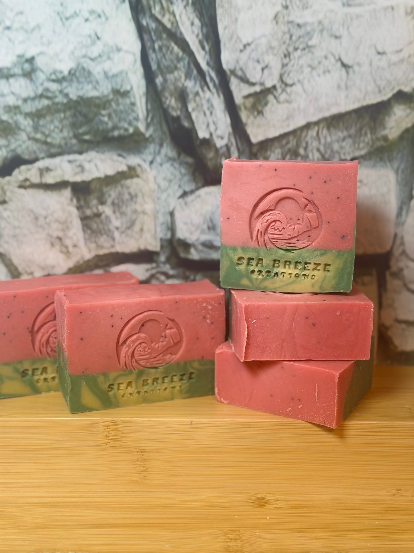 Watermelon Surprise – Artisan Tallow Soap -Made with real Goats Milk, Grass Fed Tallow soap